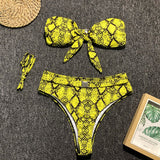 High Cut Bikini Sexy Swimsuit New Swimwear Women High Waist Bathing Suit Bandeau Beachwear