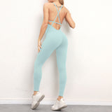 European and American V Neck, No Awkward Thread, Tight Backless One Piece Yoga Pants, Sports Running, Fitness Yoga Pants