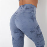 Tie Dye Yoga Suits 2 Pcs Long Sleeve Shirts+High Waist Leggings Sexy Nylon Gym Suits Breathable Tracksuit Colorful Sports Suits