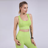 Yoga Clothing Suits Women's Seamless Sports Bra Hip Lifting Fitness Pants Hip Bottom Pants Leggings Yoga Clothing