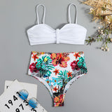 New European and American High Waist Split Bikini Sexy Swimwear Women Gather Bikini Women in Europe and America