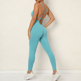 European and American V Neck, No Awkward Thread, Tight Backless One Piece Yoga Pants, Sports Running, Fitness Yoga Pants