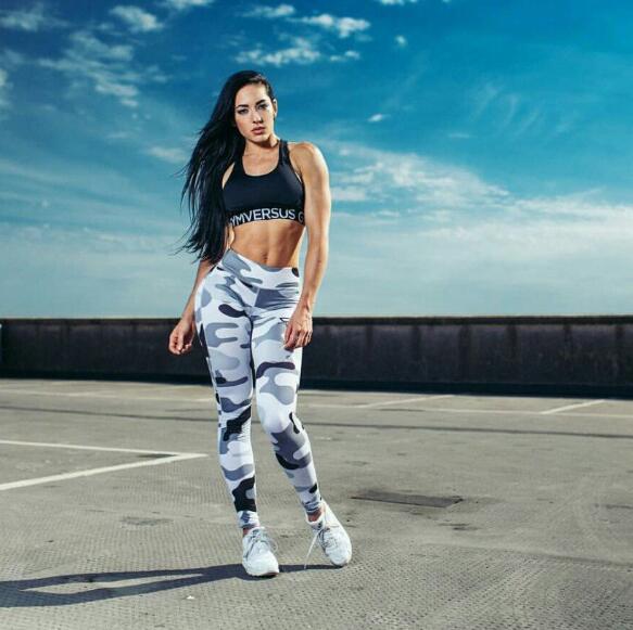 Women's Yoga Pants Camouflage Print Tight Slim sport leggings High waist Elastic Fitness Leggings