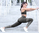 Hotsale Women Gold Print Leggings No Transparent Exercise Fitness Leggings Patchwork Push Up Female Pants