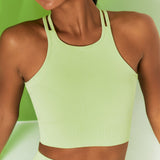 Women Sleeveless Running Shirts Sexy Exposed Navel Yoga T-shirts Solid Sports Shirts Quick Dry Fitness Gym Crop Tops Sport Wear