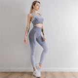 Sexy Tight Sports Running Fitness Nylon Quick Drying Vest Trousers Gradient Yoga Suit