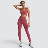 Women's Seamless Yoga Suit Sportswear Fitness Sport For Women Gym Running Set 2 Piece Costume For Yoga Sports Bras+Leggings Sets