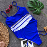 Woman Sexy One Piece Swimsuit Summer Beach Sling Solid Bandage Swimsuit High Quality Push Up Bikini Tight Swimwear