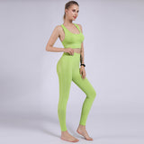 Yoga Clothing Suits Women's Seamless Sports Bra Hip Lifting Fitness Pants Hip Bottom Pants Leggings Yoga Clothing