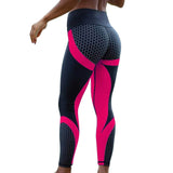 Mesh Pattern Print Leggings Fitness Leggings For Women Sporting Workout Leggins Jogging Elastic Slim Black White Pants