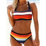 New Ladies Plus Size Swimsuit Print Triangle Split Swimsuit Women Bikini