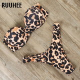 RUUHEE Bikini Swimwear Women Swimsuit  Leopard Brazilian Bikini Set Push Up Bathing Suit Female Summer Beach Wear Biquini