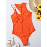 Swimsuit Women One Piece Push Up Hollow Out Swimwear Female Solid Color Bathing Suits Bandeau Monokini Beach Wear New