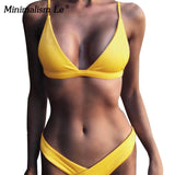 2020 Solid Bikini Set Women Swimsuit Female Swimwear Bikinis Sexy Bathing Suit Biquini Backless Beach Wear Maillot De Bain Femme