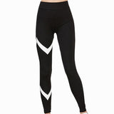 Arrow Print Yoga Legging Pants Black White Patchwork Gym Clothes Legging Sport Women Running Tights Sport Yoga Pants