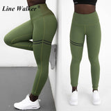 Stamping Yoga Pants Golden High Waist Sports Leggings for Fitness Women's Push Up Gym Tights