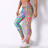 Sexy Leggings Colorful Printed Fitness Leggings Women High Waist Push Up Sport Leggings Seamless Female Gym Pants