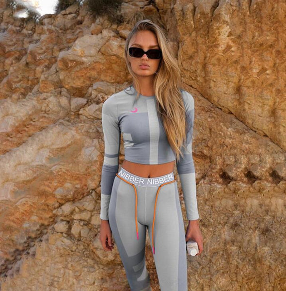 Yoga Set Fall Winter Tracksuit High Waist Leggings Sets Sport Suit Women Active Wear Fitness Clothing 2 Piece Set Women