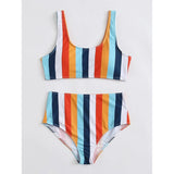 High Waist Bikini Sexy Striped Swimsuit Women Swimwear Female Push Up Bikini Set Swimming Wear for Bathing Suit Swimsuits