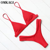 OMKAGI Bikin Swimwear Women Swimsuit Sexy Push Up Micro Bikinis Set Swimming Bathing Suit Beachwear Summer Brazilian Bikini