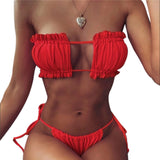 Swimwear Women Female Push-up Padded Swimsuit Lady Strapless Beachwear Wrap Chest Bathing Suit Sexy Bikini Set Brazilian Biquini