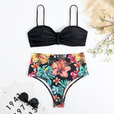 New European and American High Waist Split Bikini Sexy Swimwear Women Gather Bikini Women in Europe and America