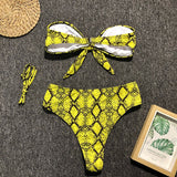 High Cut Bikini Sexy Swimsuit New Swimwear Women High Waist Bathing Suit Bandeau Beachwear