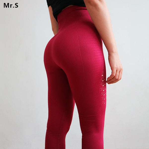 Diqian Super Stretchy Women Gym Tights Energy Seamless Tummy Control Yoga Pants High Waist Sport Leggings Purple Running Pant