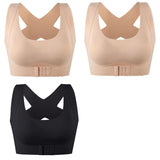 1pcs 2pcs Women Bras For Women Push Up Bra Posture Corrector Bralette Front Closure Female Underwear Cross Back Tops