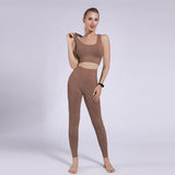 Yoga Clothing Suits Women's Seamless Sports Bra Hip Lifting Fitness Pants Hip Bottom Pants Leggings Yoga Clothing