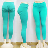 Women Sexy Push Up Leggings Hip Pocket Scrunch Butt Leggings High Waist Active Pants Workout Fitness Slim Pencil Pants