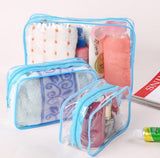 eTya Travel PVC Cosmetic Bags Women Transparent Clear Zipper Makeup Bags Organizer Bath Wash Make Up Tote Handbags Case