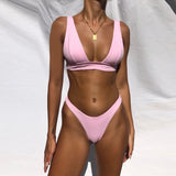 New Sexy Bikini Solid Swimsuit Women Swimwear Push Up Bikini Set Brazilian Bathing Suit Summer Beach Wear Swimming Suit XL