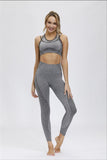 Womens Clothing New V-neck Sportswear Yoga Suit  Two Piece Legging Set  Long Line Sports Bra  Yoga Pants