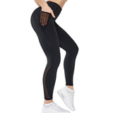 Black Sexy Women Yoga Sport Leggings Phone Pocket Fitness Running Pants Stretchy Sportswear Gym Leggings Slim Yoga Pant