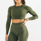 Seamless Yoga Long Sleeve Top Tight Fast Drying Moisture Absorption High Waist Hip Lifting Yoga Pants Fitness Suit Women