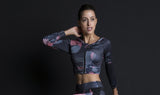 Sport Suit Print Fitness Suit Leggings Breathable Yoga Set 2 Piece Zipper Sportswear T-shirt Sport Pants Tracksuit For Women