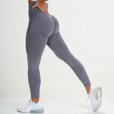 Sport Seamless Leggings Women Female Gray Elastic Compression High Waist Gym Fitness Run Tight Booty Yoga Pant Booties Legging