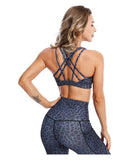 Women High Impact Yoga Bra strappy Yoga Set Sports Suits