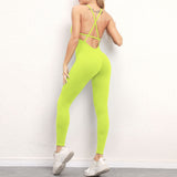 European and American V Neck, No Awkward Thread, Tight Backless One Piece Yoga Pants, Sports Running, Fitness Yoga Pants