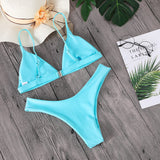 2020 Solid Bikini Set Women Swimsuit Female Swimwear Bikinis Sexy Bathing Suit Biquini Backless Beach Wear Maillot De Bain Femme