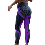 Mesh Pattern Print Leggings Fitness Leggings For Women Sporting Workout Leggins Jogging Elastic Slim Black White Pants