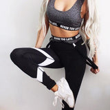 Arrow Print Yoga Legging Pants Black White Patchwork Gym Clothes Legging Sport Women Running Tights Sport Yoga Pants