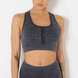 Yoga Clothes High-Strength Gathered Knitted Sports Underwear Yoga Fitness Plus Size Sports Vest Tops Women