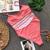 Woman Sexy One Piece Swimsuit Summer Beach Sling Solid Bandage Swimsuit High Quality Push Up Bikini Tight Swimwear