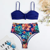 New European and American High Waist Split Bikini Sexy Swimwear Women Gather Bikini Women in Europe and America