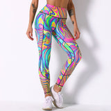 Sexy Leggings Colorful Printed Fitness Leggings Women High Waist Push Up Sport Leggings Seamless Female Gym Pants