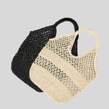 Hand-Knitted Bags Knitting Bags Retro-Popular Large-Capacity Hollow Handbag Women's Bags