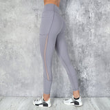 Black Sexy Women Yoga Sport Leggings Phone Pocket Fitness Running Pants Stretchy Sportswear Gym Leggings Slim Yoga Pant