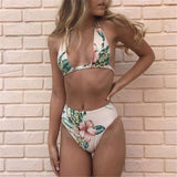 High Waist Bikini 2019 Floral Swimwear Women Swimsuit Bandage Bikinis Set Bathing Suit Sexy Biqini Maillot De Bain Femme